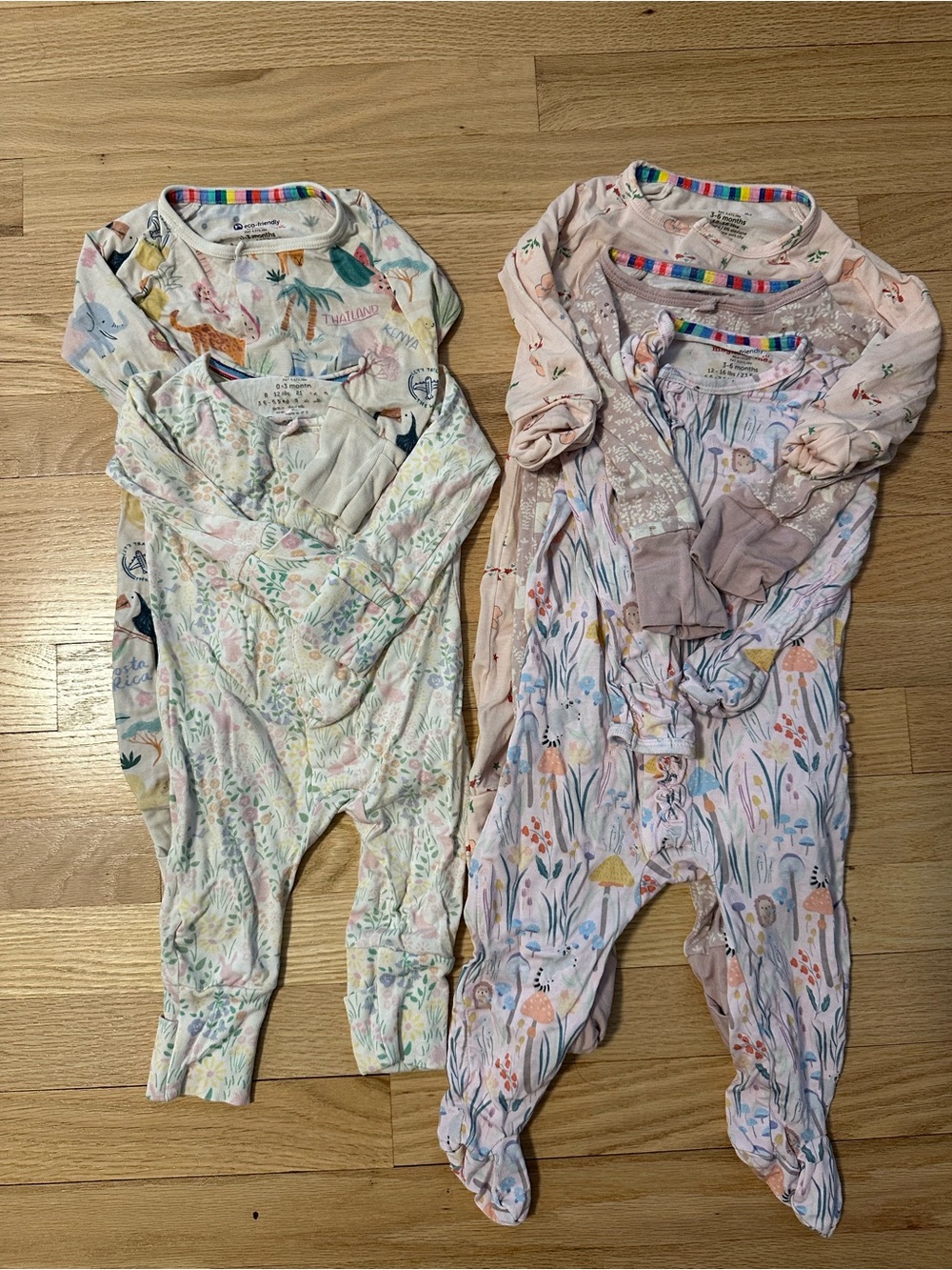 5 Magnetic Me Baby girl Onesie Bundle (two 0-3mo, three 3/6mo)